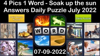 4 Pics 1 Word - Soak up the sun - 09 July 2022 - Answer Daily Puzzle + Bonus Puzzle