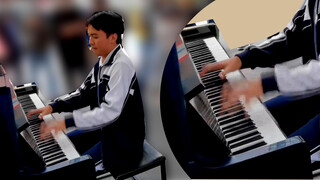 ผู้ชายคัฟเวอร์ "บทเพลงแห่งน้ำแข็ง และไฟ" ด้วยเปียโนบนถนน