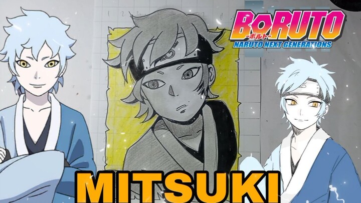menggambar mitsuli dari anime Boruto