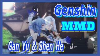 [Genshin  MMD]Gan Yu & Shen He, kakak adik cantik Cryo Liyue