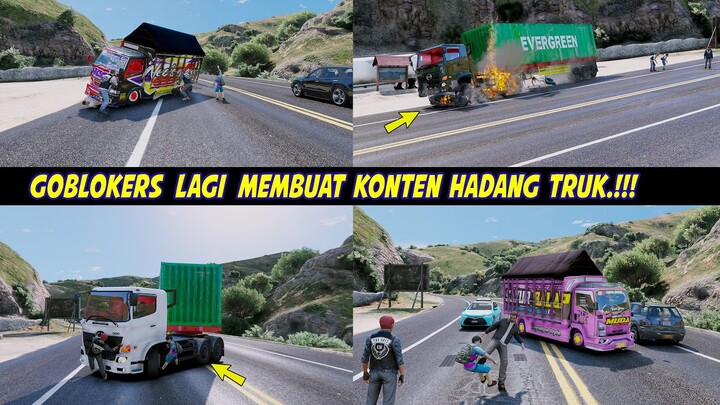 BIKIN KONTEN HADANG TRUK BOCIL GOBLOK,, RELA KETABRAK !!!