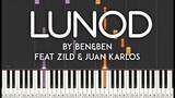 Lunod by Ben&Ben feat. Zild & Juan Karlos synthesia piano tutorial | with lyrics / free sheet music