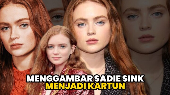 Menggambar Sadie Sink Menjadi Kartun