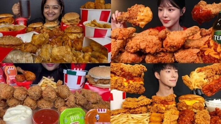 INDIAN 🇮🇳 VS KOREAN 🇰🇷 KFC MUKBANG COMPILATION