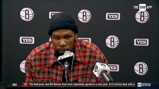 Kevin Durant says, “Games like tonight is pretty cool — We just played a great brand tonight.”