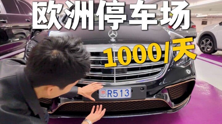 欧洲豪车专属停车场，1000一天停车费都有什么车？