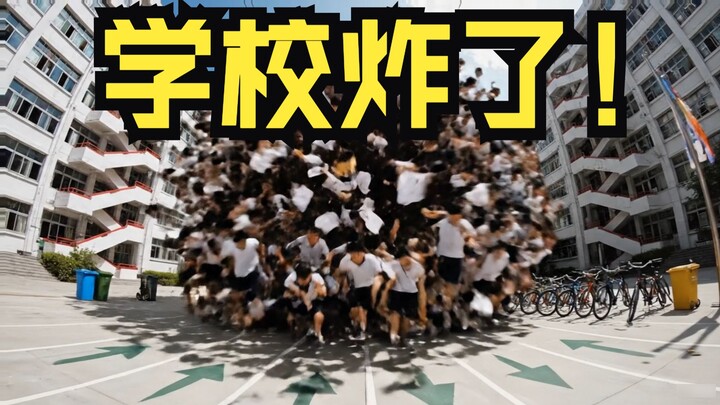 مليون شخص في المدرسة بأكملها يتهافتون على الطعام، مما أدى إلى انفجار الحرم الجامعي مباشرةً!