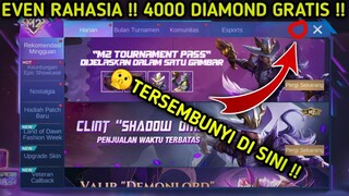 EVEN RAHASIA!!! | CARA DAPATKAN 4000 DIAMOND GRATIS TANPA APLIKASI | MOBILE LEGEND TERBARU