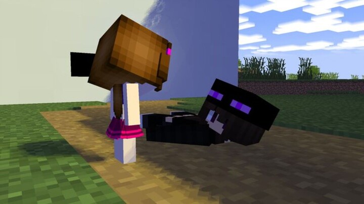 Ender Girl get to save hand - minecraft animation