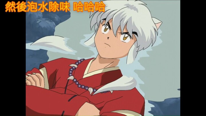 Haha, the dog shakes off the water!