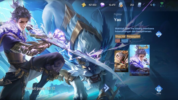 new skin yao honor of kings desember 2024global server