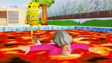 Scary Teacher 3D - The Floor is Lava with Miss T #CrossoverGamePlay