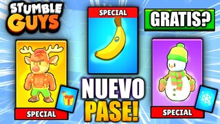 COMO CONSEGUIR el NUEVO PASE de STUMBLE GUYS!? 🤩🎁 NUEVO EMOTE ESPECIAL y NUEVAS SKINS de NAVIDAD! 🎁🎄