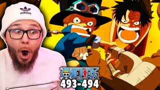 INTRODUCING SABO! | One Piece Ep. 493-494 REACTION