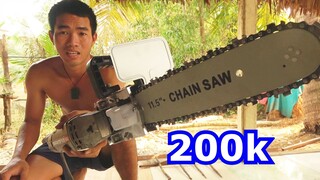 7 Ân - Biến máy mài thành MÁY CƯA CÂY với món đồ này ( The chainsaw is super cheap )