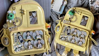 书包痛包分享/学生党大容量糖果色双肩小背痛
