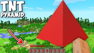 I found a BIGGEST TNT PYRAMID in Minecraft ! What's inside the GIANT PYRAMID ?