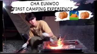 CHA EUNWOO FIRST CAMPING EXPERIENCE|COOKING STEAK |w/ MOONBIN (LEE DONG MIN)