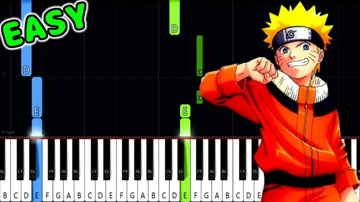 The Raising Fighting Spirit - Naruto OST - SLOW EASY Piano Tutorial [animelovemen]