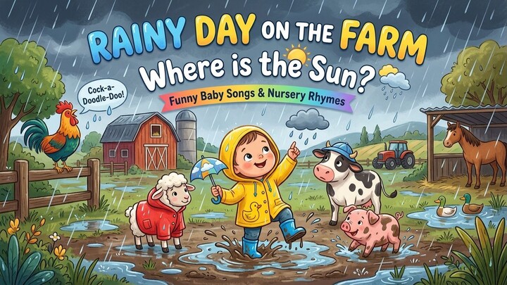 Rainy Day on the Farm - Where is the Sun? | Funny Baby Songs & Nursery Rhymes