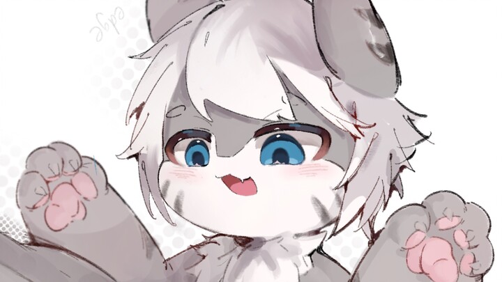 【Tranh thú】Hãy nếm thử đệm thịt của Mèo Cá Mập đi~