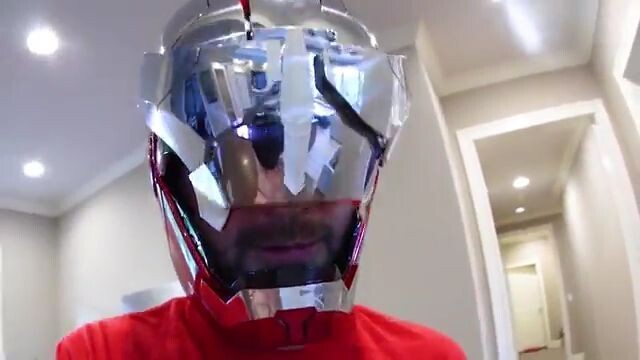 baby terrified by iron man mask