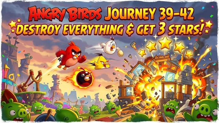 4 LEVELS IN A ROW! 🔥 ANGRY BIRDS JOURNEY 39-42 🐦