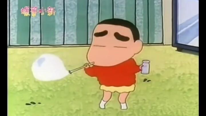 [Klip Crayon Shin-Chan] Cara Shin-chan meniup gelembung sangat unik