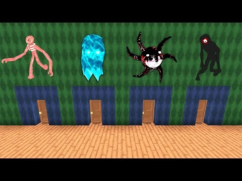 DO NOT CHOOSE THE WRONG DOORS HOTEL in Minecraft PE (Figure, Halt, Screech, and Seek)