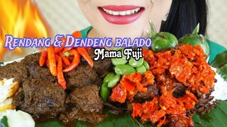 SEENAK APA ??  COBAIN RENDANG DAN DENDENG BALADO MAMA FUJI | EATING SOUNDS