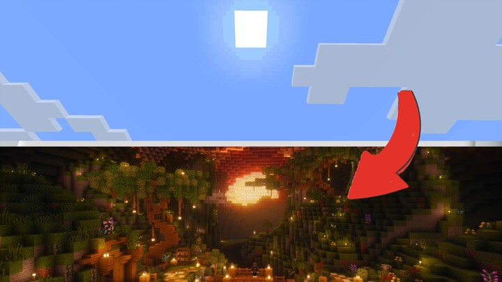 I moved the sky in MC into the cave!!