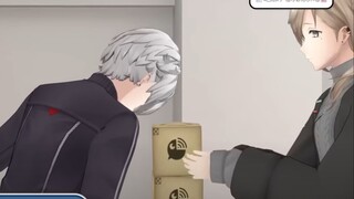[Luckily, Leos is blindfolded and doesn't have to see this kind of thing] [Poor Leos is being toyed 