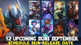 12 UPCOMING SKINS SEPTEMBER SCHEDULE ESMERALDA STARLIGHT LANCELOT SUPERHERO KHUFRA EPIC AND MORE ML!