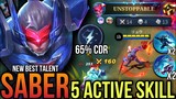 65% CDR!! Unlimited Skill?!! ~ Saber Hybrid Best Talent and Build in 2022 ~ MLBB