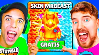 MRBEAST REGALA su NUEVA SKIN *GRATIS* en STUMBLE GUYS! 😱