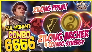 ZILONG ARCHER 4 SYNERGY PPKM MODE ON ! MOMENT COMBO 6666 GAGAL TERBENTUK ! MAGIC CHESS