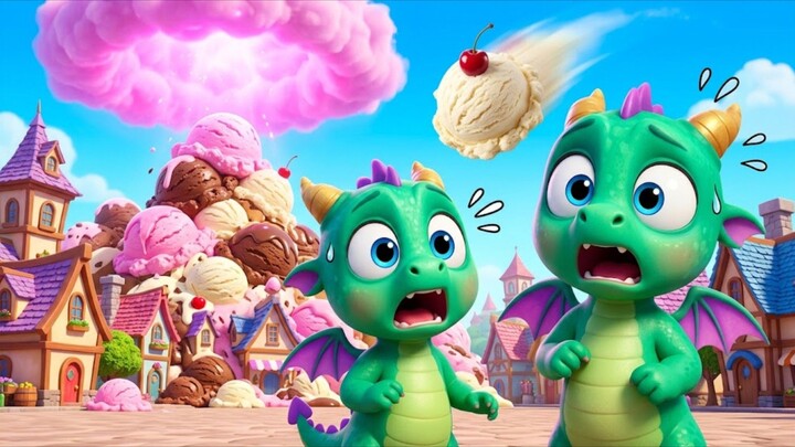 Baby Dragon Sneezed and Turned the Whole Town Into Ice Cream! 🐉🍦😂