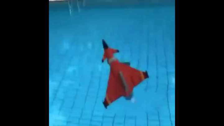 Playing with model boats underwater? Now I don’t have to worry about getting fried chicken! Hmm… it 