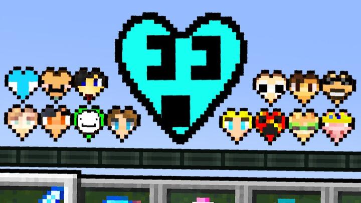 Minecraft, But YouTubers Are Hearts..