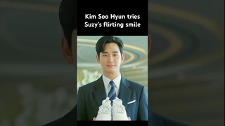 Kim Soo Hyun tries the SUZY FLIRTING SMILE #kimsoohyun #suzy #queenoftears #baekhyunwoo