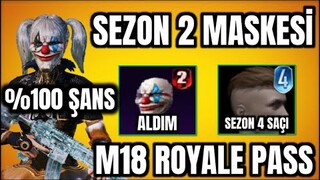 %100 ŞANS | SEZON 2 MASKESİ ALDIM | SEZON 4 SAÇI GELDİ | M18 ROYALE PASS ÖDÜLLERİ | PUBG MOBILE