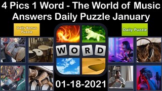 4 Pics 1 Word - The World of Music - 18 January 2021 - Answer Daily Puzzle + Daily Bonus Puzzle