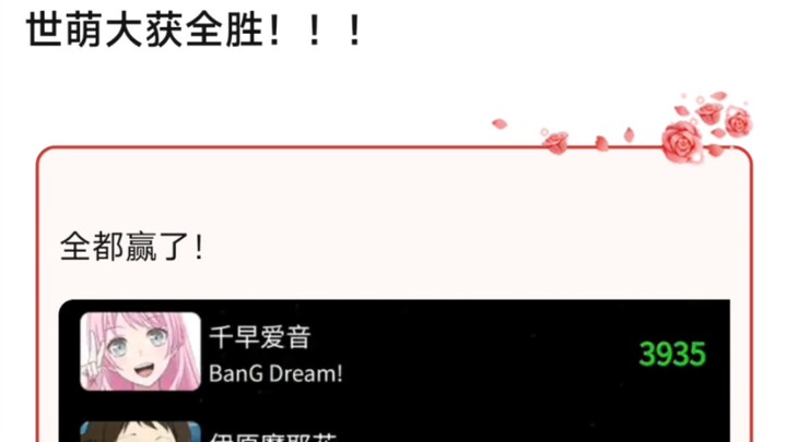【MyGo】世萌大获全胜！！！全都赢了！