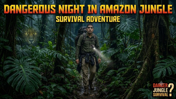 Surviving the Amazon Jungle Alone | Rain, Wild Animals & Camping Adventure 🌿🔥