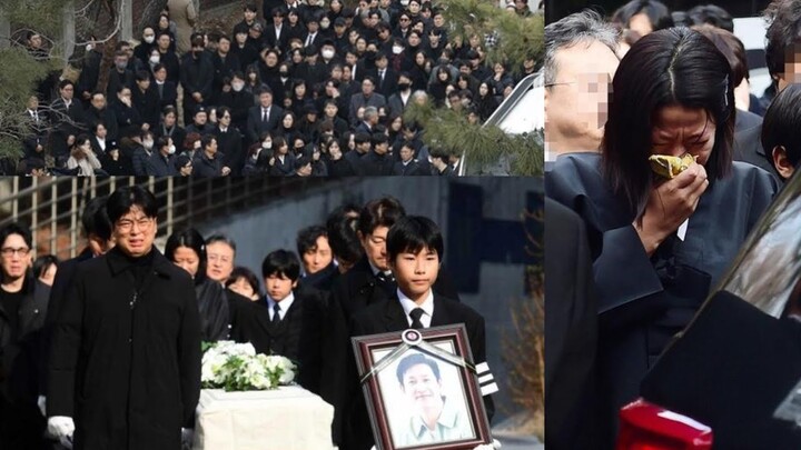 LeeSunKyun's farewellceremony:Son holds a photo,wife chokes up at themoment of farewell,Kstars cried