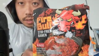 ASMR EATING SOUNDS - FIRE BULL STIR FRIED RAMEN