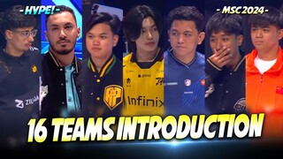 MSC 2024 ALL 16 TEAMS INTRODUCTION . . .😱