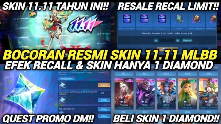 BOCORAN SKIN 11.11 PROMO DIAMOND ALLSTAR MLBB 2023 | SKIN EPIC, EFEK RECALL, DLL CUMA 1 DIAMOND!!