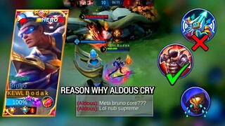 REASON WHY ALDOUS USER HATE ME 🤧 | BRUNO BEST BUILD AND EMBLEM MLBB - Master Bodak