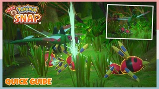 How Make Yanmega & Ariados Fight In Founja Jungle *Night* | New Pokemon Snap - Quick Guide